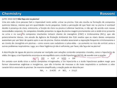 UFSC 2016 Q37 - Deslocamento de equilíbrio - Tricloroamina e o xixi na piscina
