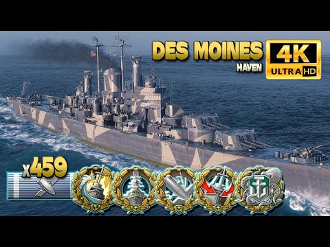 Cruiser Des Moines: Nice solo play on map Haven - World of Warships