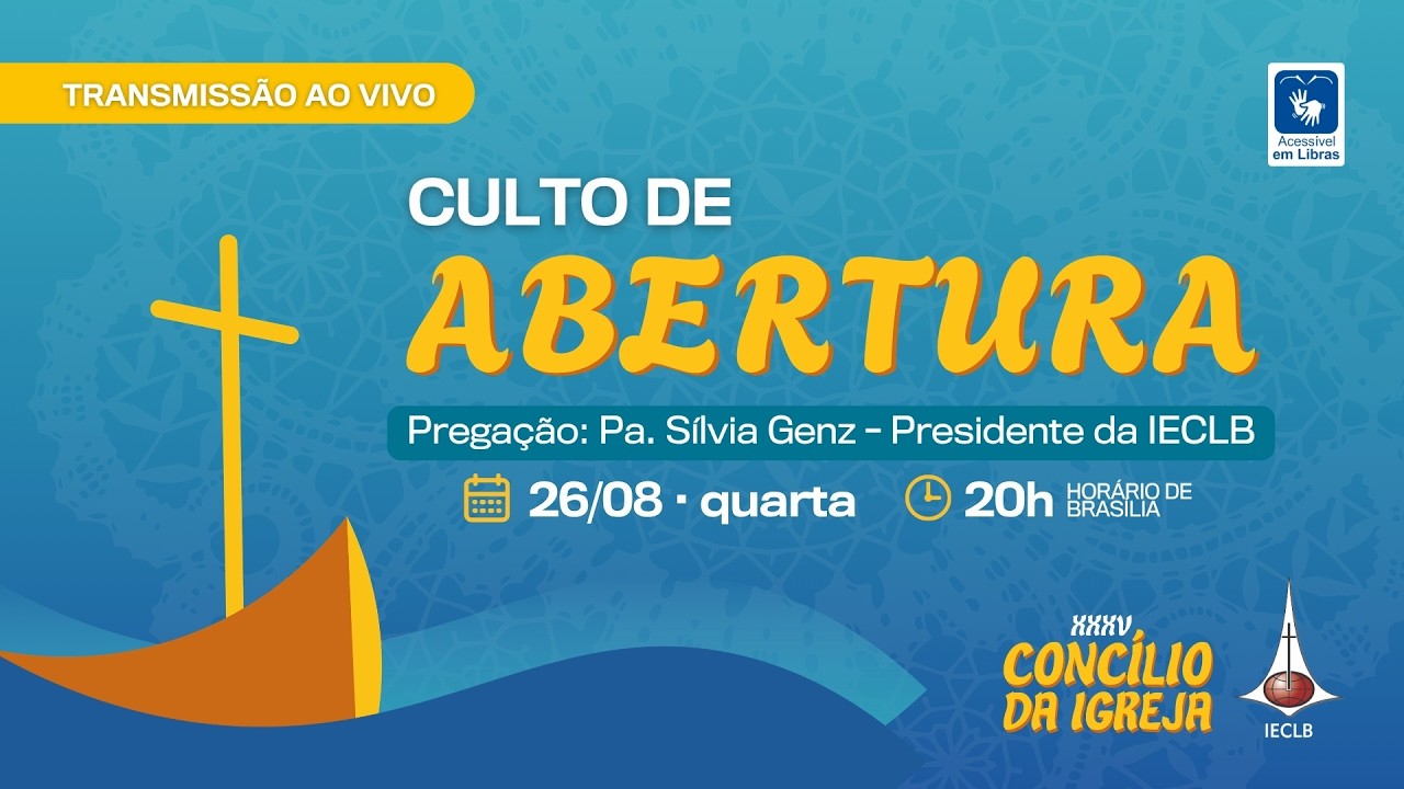 Culto de abertura <br><small style="color: #666; font-size: 0.85em;">26/08 - Quarta (20h)</small>