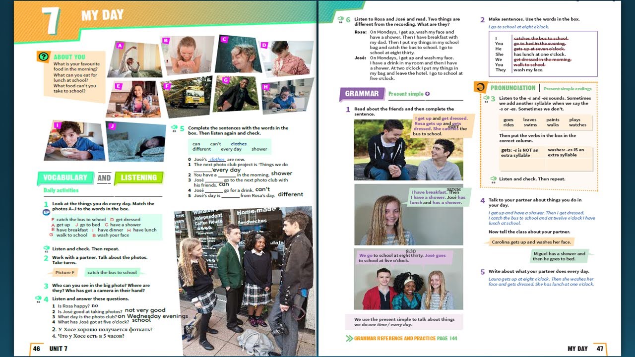 Prepare 1 2nd Edition / Unit 7:   My Day - English Listening Practice For Beginner Learners