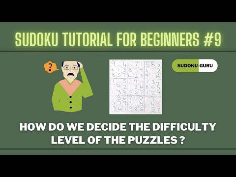 How do we decide the difficulty level of puzzles ? | Sudoku Tutorial for beginners #9 | Sudoku-Guru