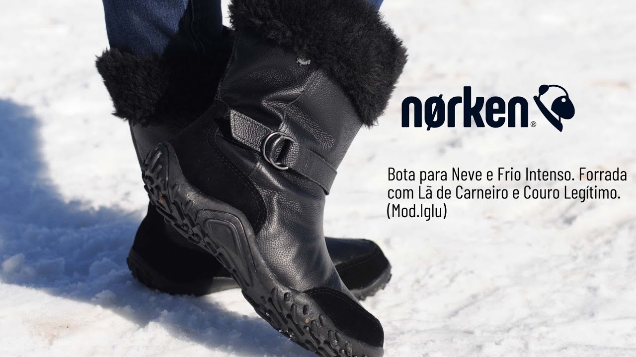 Bota para Neve e Frio Intenso. Forrada com Lã de Carneiro e Couro Legítimo. (Mod.Iglu)