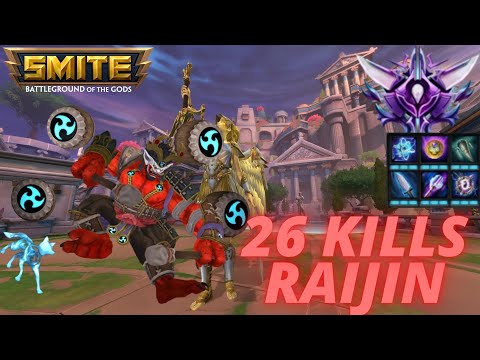 RAIJIN MID 26 KILLS (Smite Ranked Conquest Masters Gameplay & Commentary)