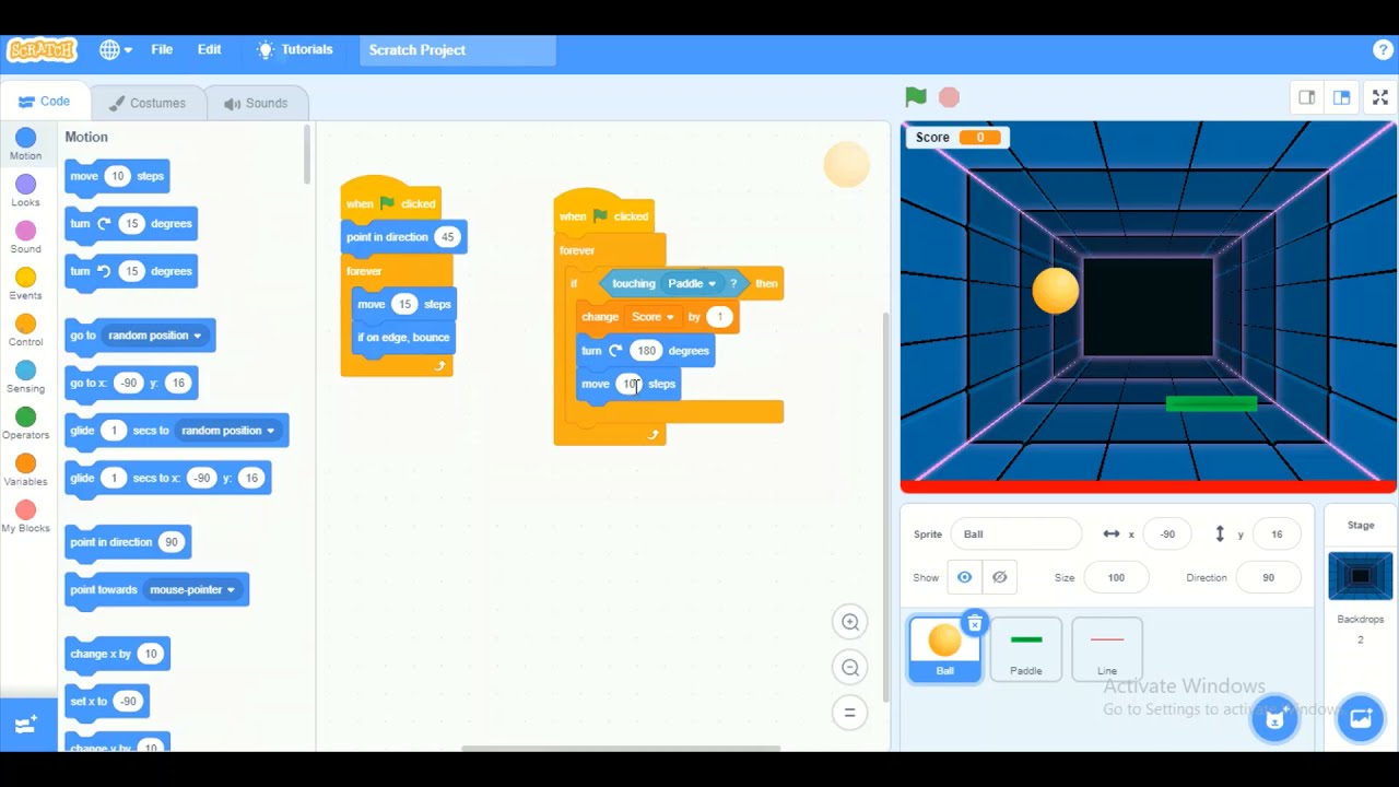 Scratch Lesson 14(pinball game)
