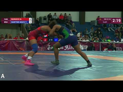Qual. WW - 65 kg: N. BURGESS (CAN) df. T. MARTINS MACH (BRA) by VPO1, 7-4
