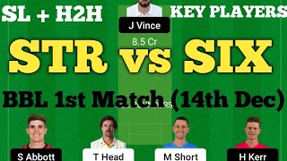 STR vs SIX Dream11 Prediction | Adelaide Strikers vs Sydney Sixers Dream11 Team.