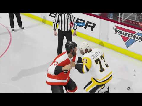 NHL 2021 Philadelphia Flyers Joseph (Pittsburgh) has fists for lunch eating one after anothe