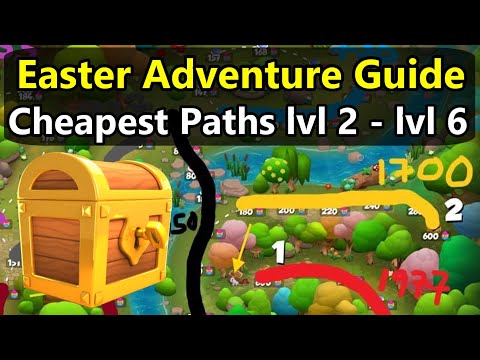 CHEAPEST Chest Paths Calculated! Easter Adventure Maps Level 2 - Level 6 GUIDE - DML #1507