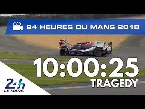 Crash of United Autosports #22 during the 2018 24 Hours of Le Mans
