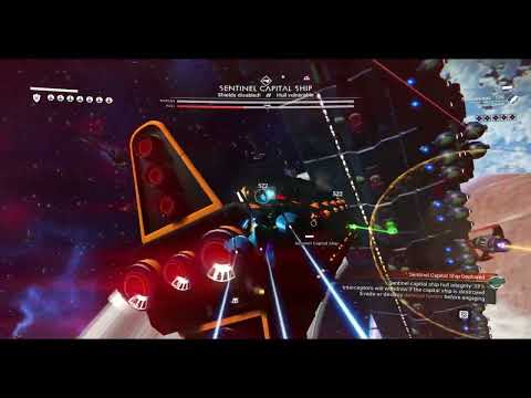 Capital ship battle (No Mans Sky)