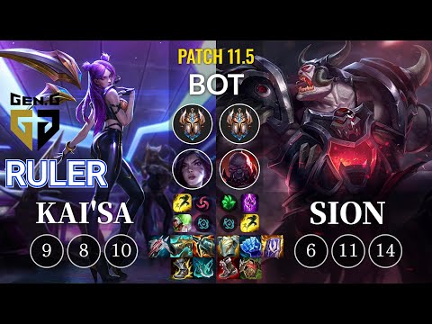 GEN Ruler Kai'Sa vs Sion Bot - KR Patch 11.5