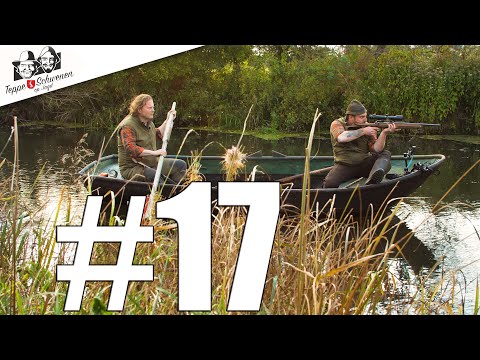 Nutriajagd | Zwei Jäger im Revier | Niedersächsischer Jäger–mit Teppe und Schwenen op Jagd