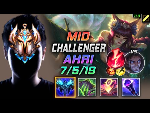 Challenger Ahri MID vs Sylas - 천상계 미드 아리 템트리 룬 만년서리 감전 - LOL KR 11.9
