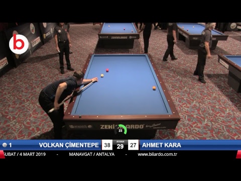 VOLKAN ÇİMENTEPE & AHMET KARA Bilardo Maçı - 2019 TÜRKİYE KUPASI 1. ETAP ERKEKLER-5.TUR