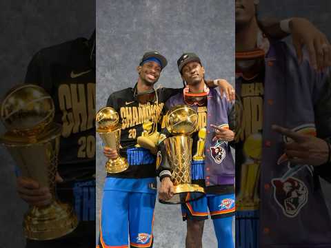 The dynamic duo SGA & JDub after winning the 2025 NBA championship