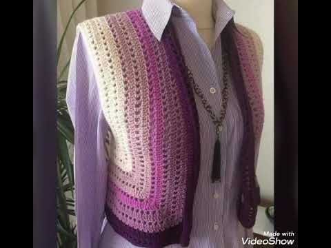 Chaleco tejido al crochet/Vest or cardigan, very easy to knit/Vesta crosetata
