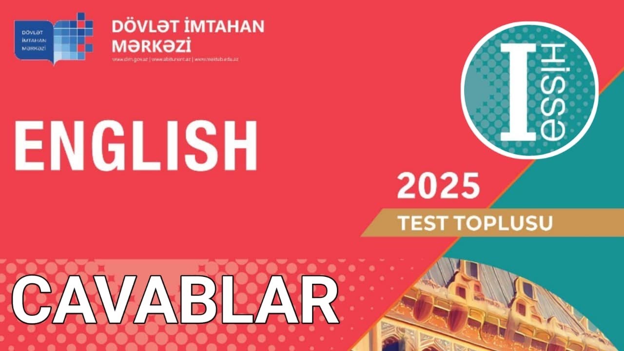 İngilis Dili yeni test toplusu cavabları 1-ci hissə 2025 (DİM)