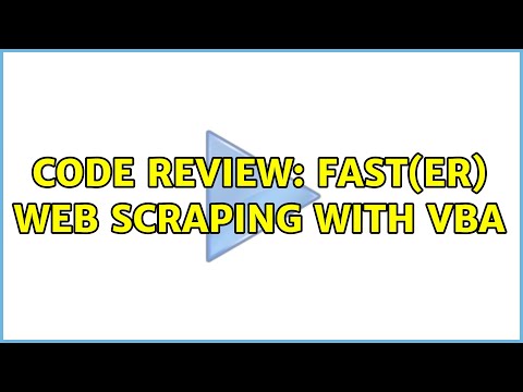 Code Review: Fast(er) web scraping with VBA (2 Solutions!!)
