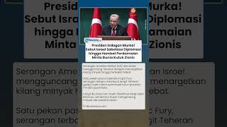 KETEGANGAN MEMUNCAK! Presiden Erdogan Sebut Zionis Sabotase Diplomasi hingga Hambat Perdamaian