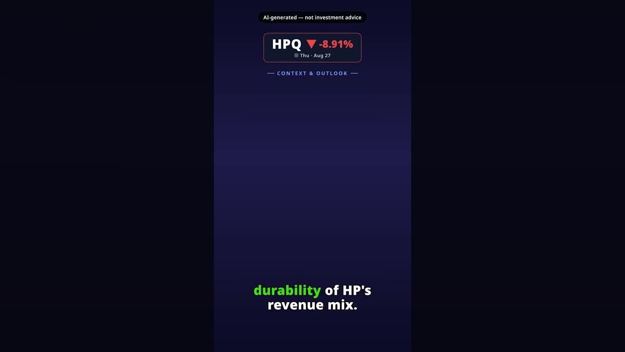 Why Is HP Stock Falling Today? HPQ -8.91% (Aug 27)