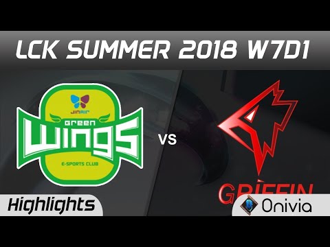JAG vs GRF Highlights Game 1 LCK Mùa hè 2018 W7D1 JinAir Green Wings vs Griffin bởi Onivia Part 1