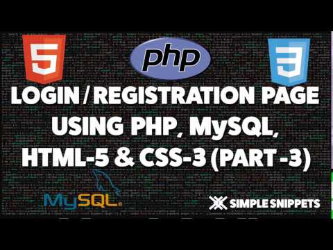 Login and Registration page in PHP and MySQL Part 3