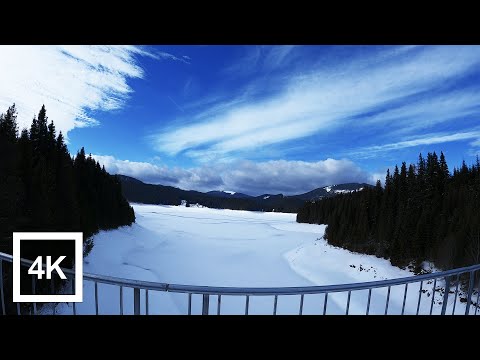 Relaxing Winter Walk - Carpathian Mountain Road (Calm your Mind) Relaxation Video 4K UHD ASMR