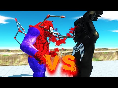 Iron SPIDERMAN GORO 🕷 vs VENOM GORO - Animal Revolt Battle Simulator ARBS
