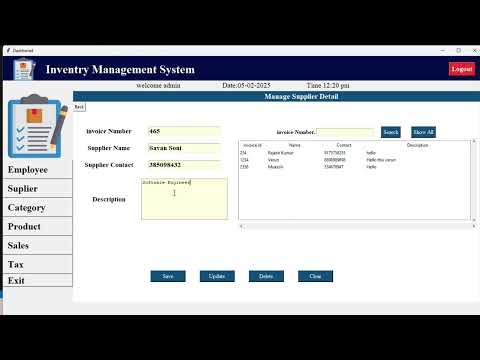How To Build A Supplier Module In Inventory Management System Using Python Tkinterpython Tkinter