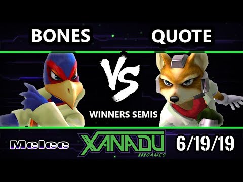 S@X 307 SSBM - Bones (Falco) Vs. Quote (Fox) Smash Melee Winners Semis