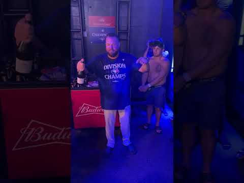 Jays coach reacts to team's American League East Division win