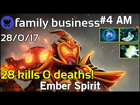 28 kills 0 deaths! family business plays Ember Spirit!!! Dota 2 7.21