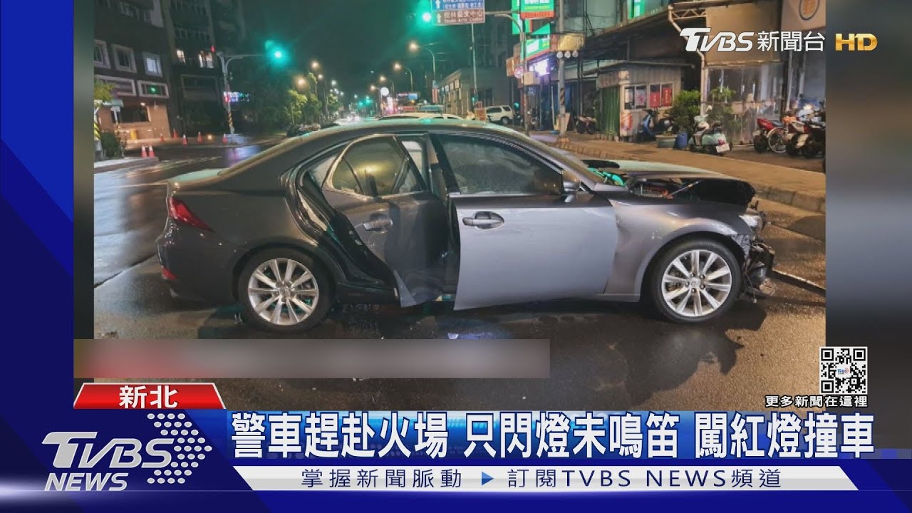 女駕駛綠燈直行攔腰撞警車 10氣囊爆開