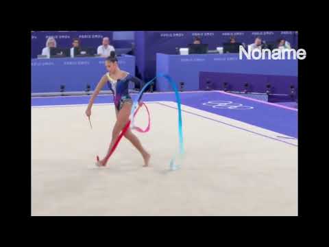 Elzhana TANIYEVA Paris Ribbon 2024 Olympic Qualification 31.450 (11) #rhythmicgymnastics #olimpics