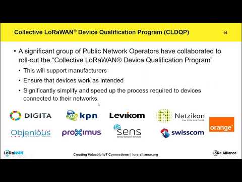 LoRa Alliance - Derek Hunt announcing LCTT launch and Certification update