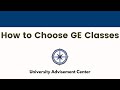 How to Choose GE Classes
