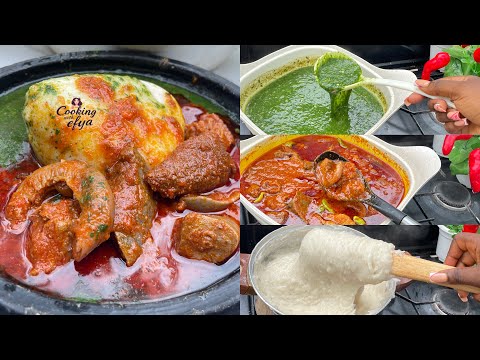 LETS COOK THE MOST DELICIOUS GHANAIAN TUO ZAAFI WITH AYOYO SOUP & HAUSA STEW