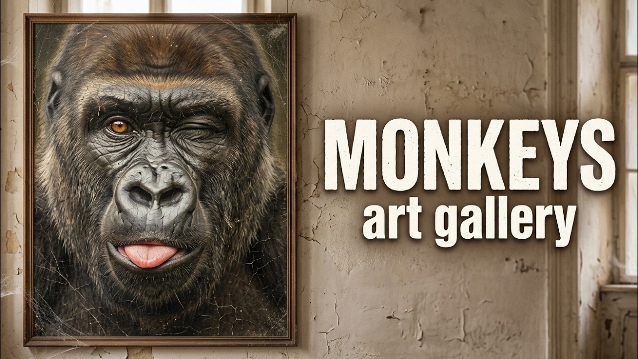 AI ASMR | Strange art gallery among the ruins | Huge paintings, unusual exhibits and dark corridors