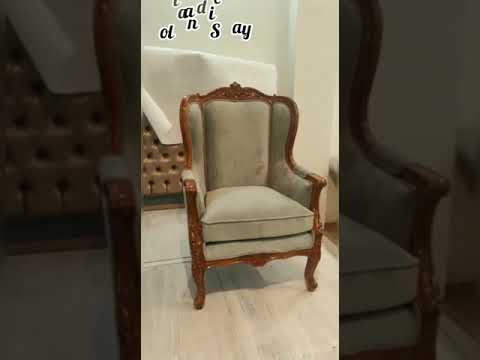 Teak wood wooden chair with footrest