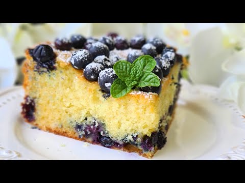Super Easy Moist Fluffy and Soft in Minutes Blueberries Cake