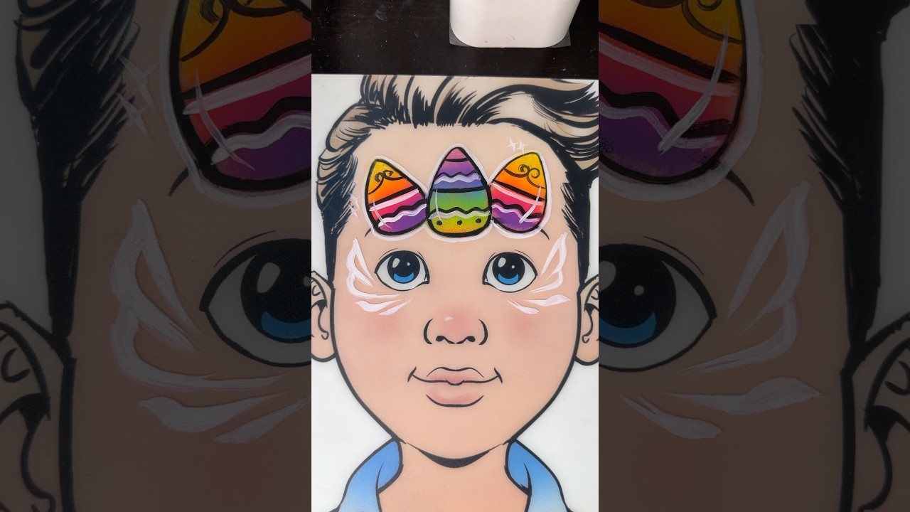 Easter Egg Face Paint Tutorial🥚#easter #shorts #tutorial #fyp #trending #explore #facepaint