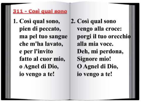 311 Così qual sono - Innario Chiesa Cristiana Avventista del Settimo Giorno 2014