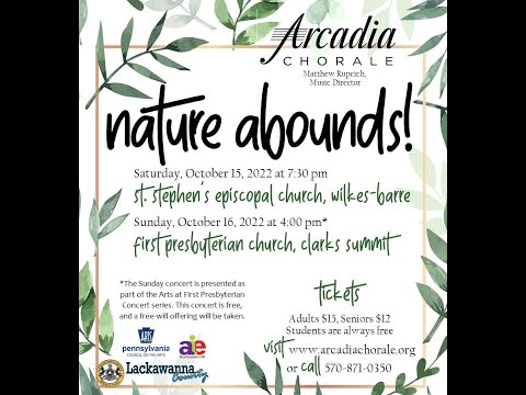 Arts Series: Arcadia Chorale's Nature Abounds