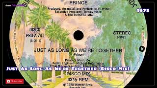 Prince Single | Just As Long As We're Together (Disco Mix) [Promo] (1978) @duane.PrinceDMSR