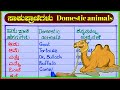 domestic animals name | domestic animals | farm animals name | domestic in Kannada
