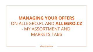 How to manage your offers on allegro.cz