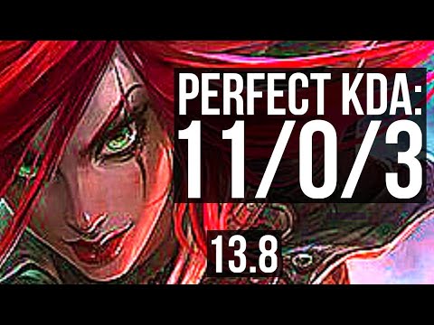 KATARINA vs ANIVIA (MID) | 11/0/3, Legendary, 1.2M mastery, 300+ games | KR Master | 13.8