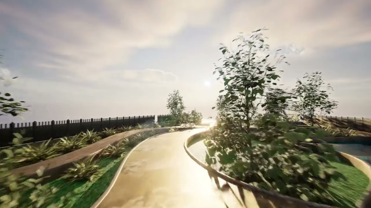 Rechthoekige parktuin 3D Model