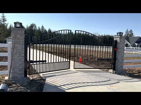 GLC iron Driveway Gates installation 16Ft Wide double gate