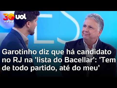 Debate na Globo: Garotinho diz que há candidato na ‘lista do Bacellar’: ‘Tem gente de todo partido’